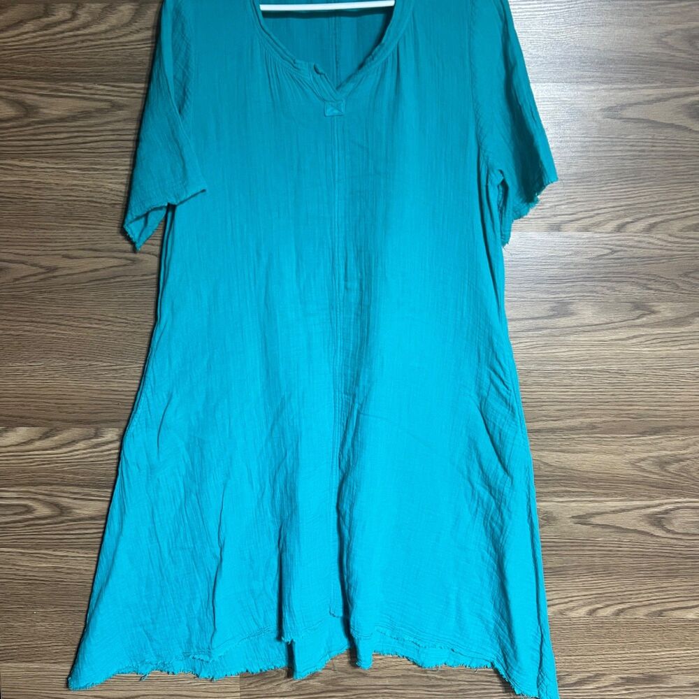 Soft Surroundings Women's 100% Cotton‎ Pullover Short Sleeve Tunic Size L